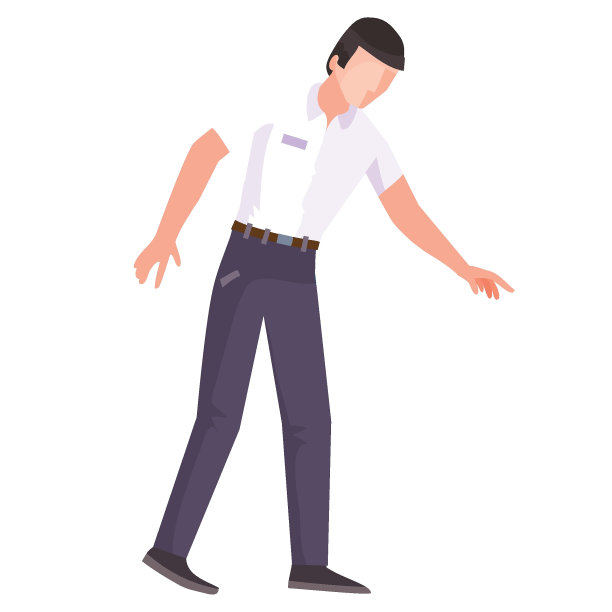 扁平风格浅色T恤深色裤子男人矢量插画图片下载