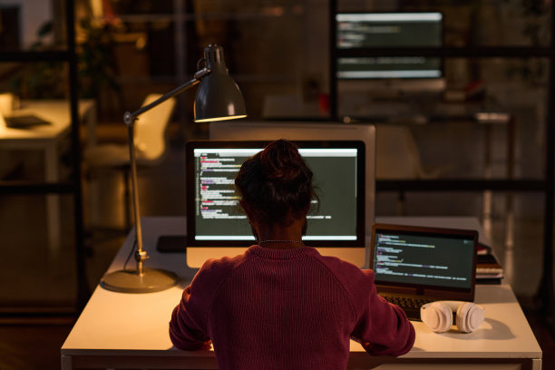 在截止日期前在IT办公室工作的程序员图片下载