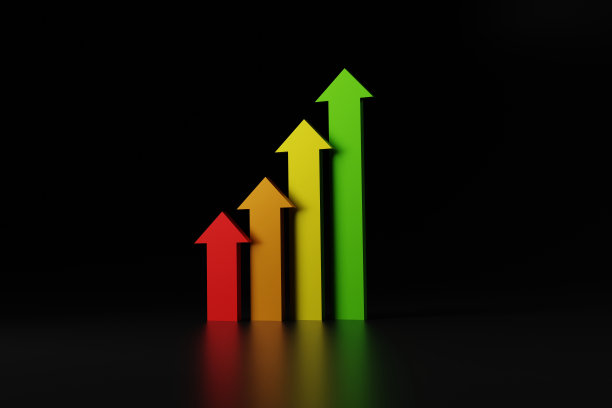 向上不同颜色的箭头。图片下载