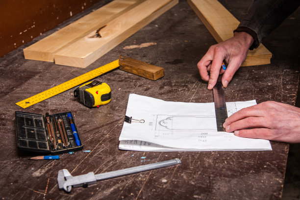 木架制造的技术图纸、设计和标记图片下载