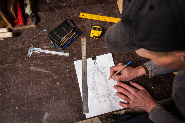 木架制造的技术图纸、设计和标记图片下载