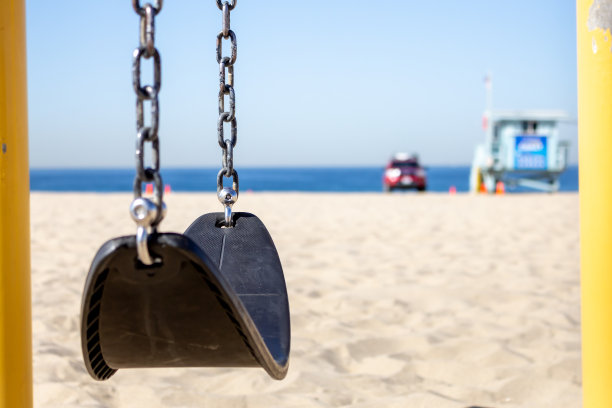 秋千，救生员，海滩图片下载