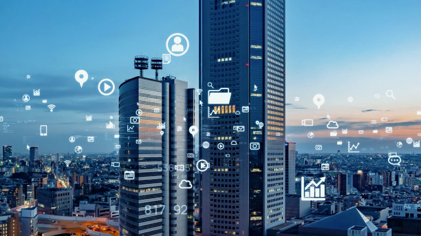 现代城市与科技理念。智能城市。数字转换。图片下载