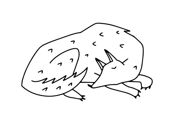 线条设计中的睡狼图片下载