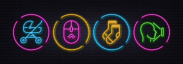 婴儿车向上滑动，袜子最小线条图片下载