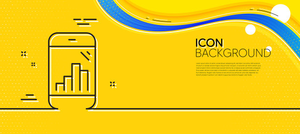 图形电话线路图标柱图表标志最小图片下载