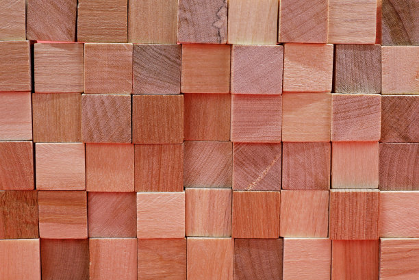 木制背景与小木立方块图片下载