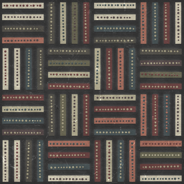 Grunge无缝纹理与几何方形图案，金属背景，3d插图图片下载