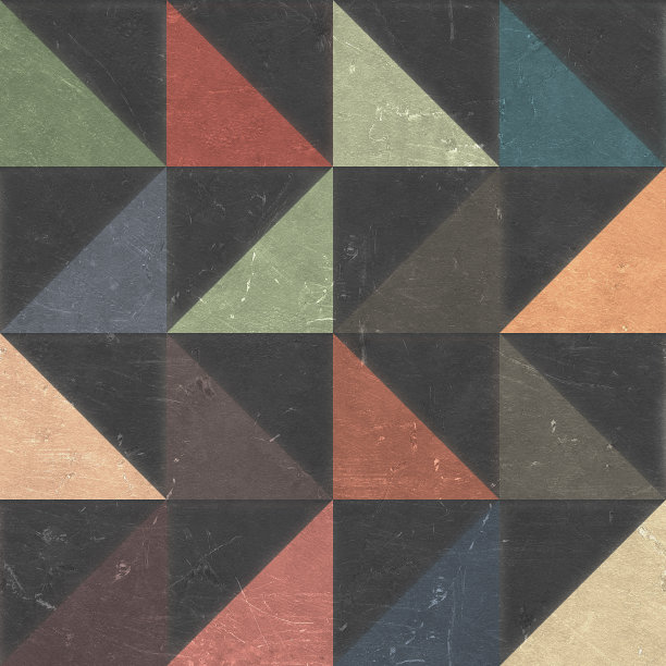 Grunge无缝纹理与几何三角形图案，金属背景，3d插图图片下载