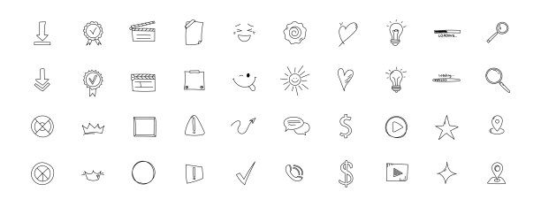 涂鸦手绘图标集图片下载