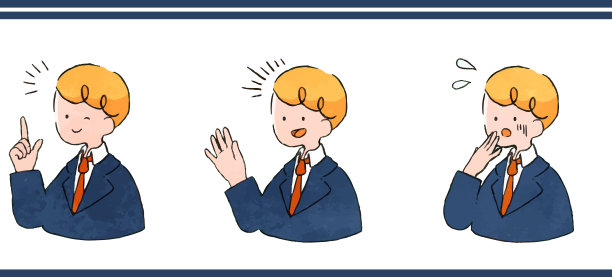 插图集时尚可爱的手写风格商人 (眨眼、问候、交谈、坦白、慌乱、拉扯)图片下载