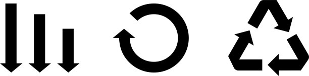 减少，再利用和回收图标作为减少环境污染的概念图片下载