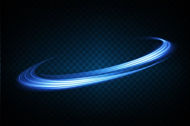 抽象的光线运动和速度与蓝色和闪闪发光。光日常发光效果。半圆波，光迹曲线旋流，光纤白炽图片下载