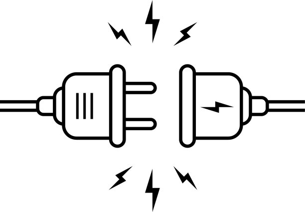 矢量图标的电插头作为一个概念连接图片下载