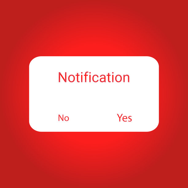 红色背景上的通知。提醒图标。矢量图图片下载