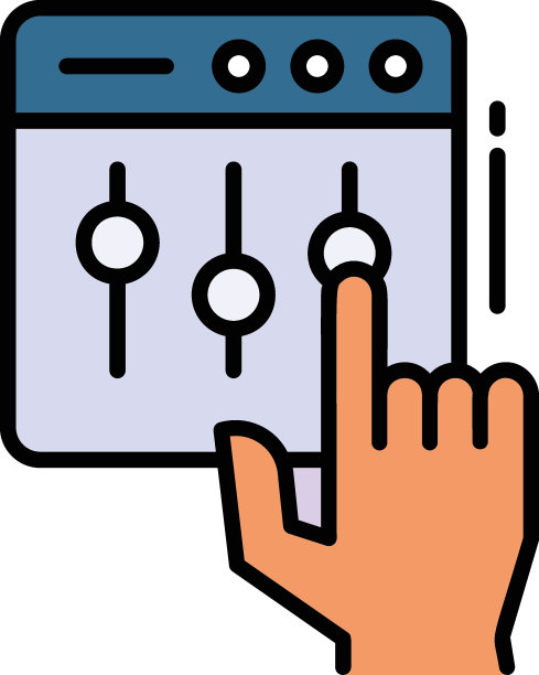 手动设置概念，网站控制面板选项矢量图标设计，云计算和互联网托管服务符号，图片下载