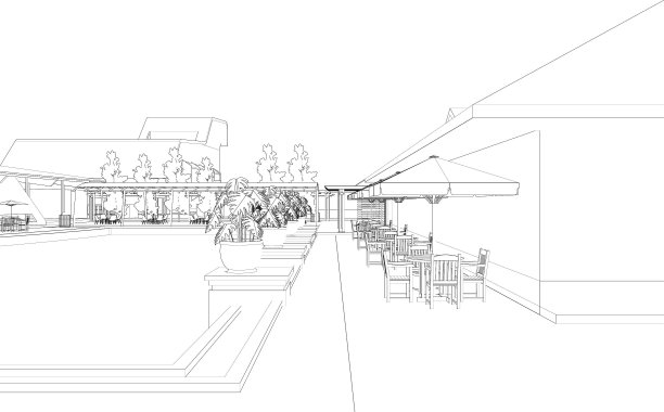 咖啡店的3D插图图片下载