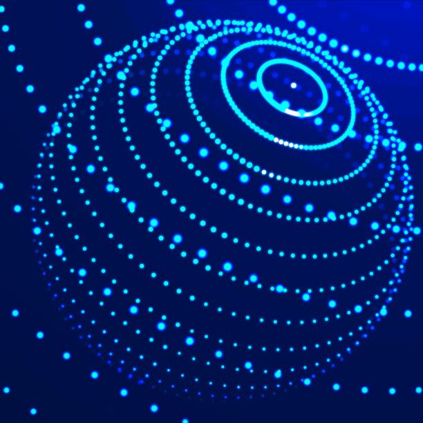 抽象三维球面。未来的点背景。彩色音乐表面。3 d渲染。图片下载