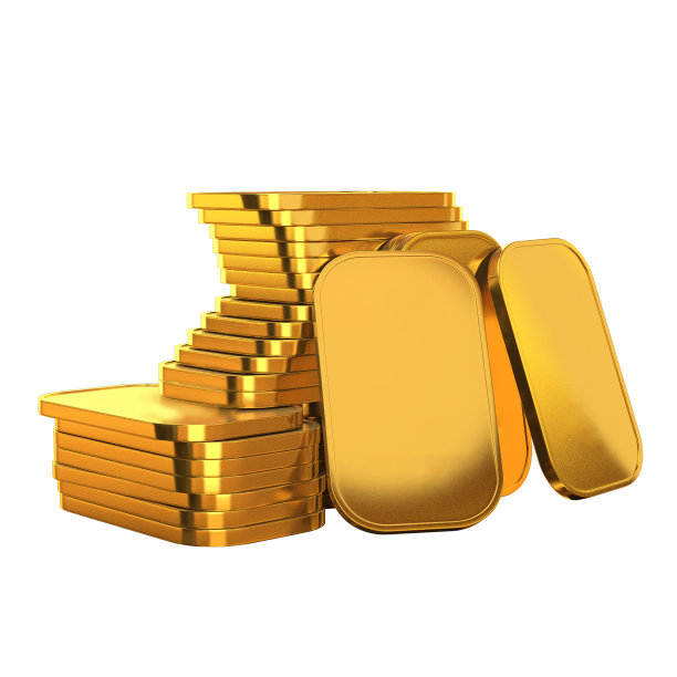 3D插图的一堆精细金条从前面，顶部的角度和角度图片下载