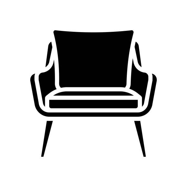 椅垫卧室内部符号图标矢量插图图片下载