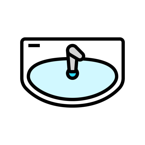 水槽顶部视图颜色图标矢量说明图片下载