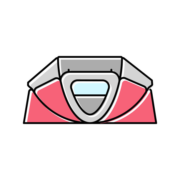 设备帐篷度假彩色图标矢量插图图片下载