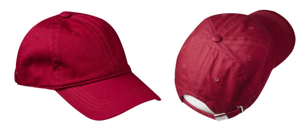 帽孤立在白色背景上。带帽檐的帽子。红色的帽子图片下载
