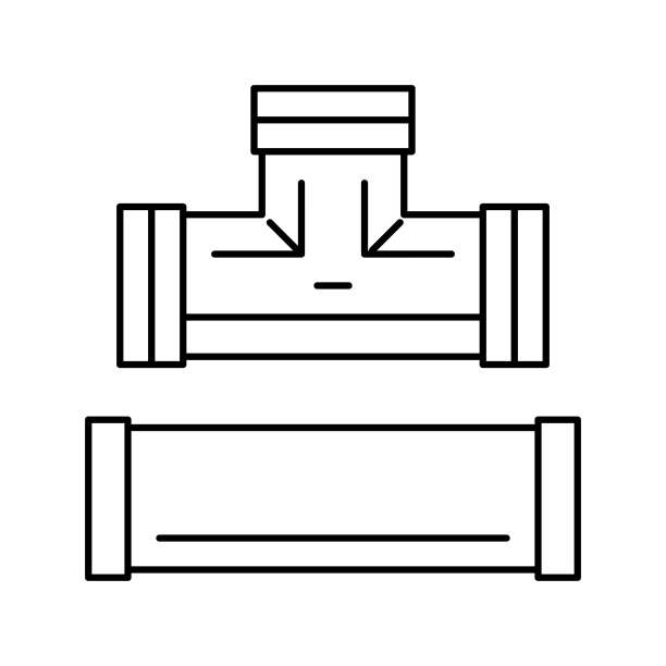 管道铜金属线图标矢量插图图片下载