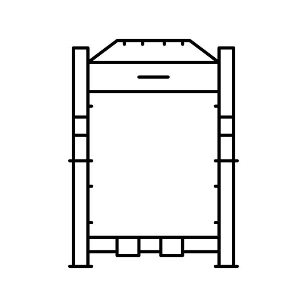 动力架健身运动线图标矢量插图图片下载