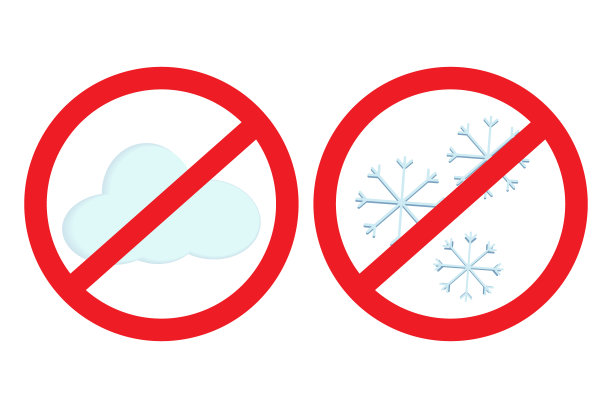 一套由三朵雪花和一朵云组成的3D画风下的一幅封号。贴纸。图标。隔离。图片下载