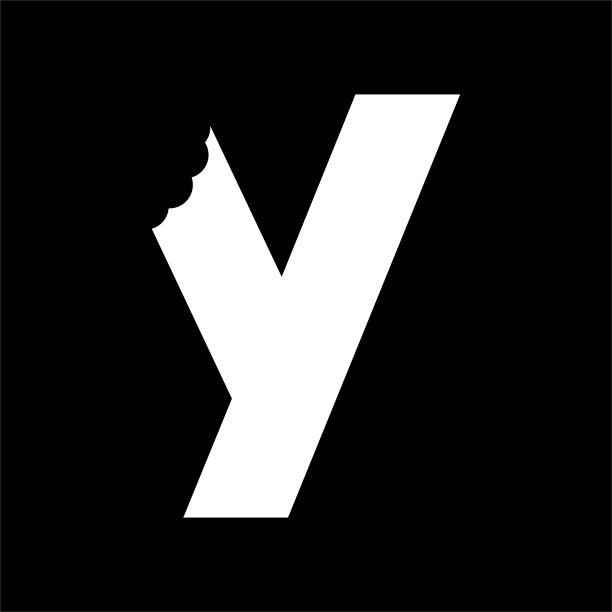 Y咬字母。独特的吸引人的创意现代初始Y标志与咬形设计图片下载