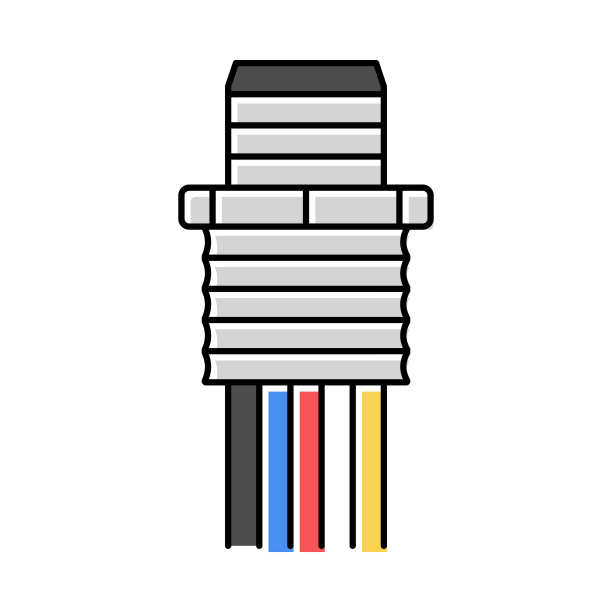 面板馈电电线电缆颜色图标矢量说明图片下载