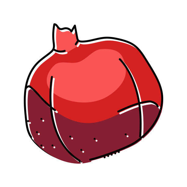 石榴红色图标矢量说明图片下载