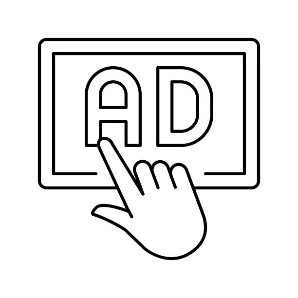 点击广告行图标矢量说明图片下载