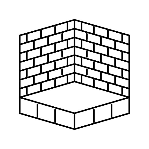 地板建造房屋线条图标矢量插图图片下载