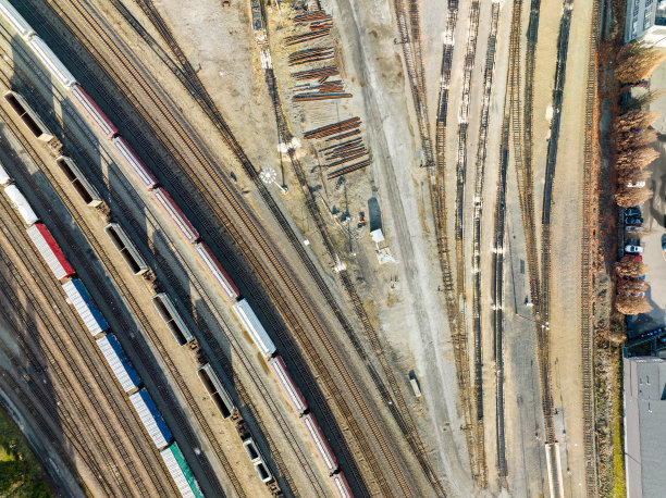 西雅图铁路站场的鸟瞰图图片下载