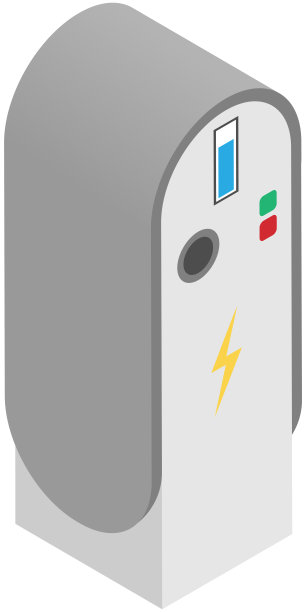 电动汽车充电器。电动汽车充电站。自动蓄能器充电设备图片下载