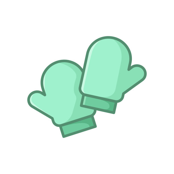 厨房手套图标矢量设计模板在白色背景图片下载