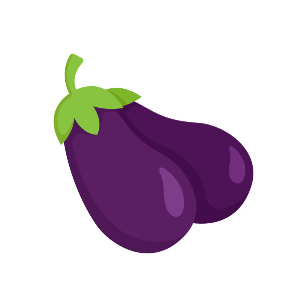 茄子图标矢量设计模板在白色背景图片下载