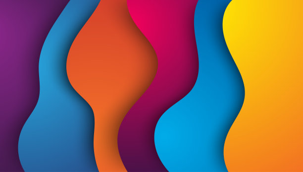 现代彩色，梯度动态几何抽象背景与阴影叠加效果设计矢量插图图片下载