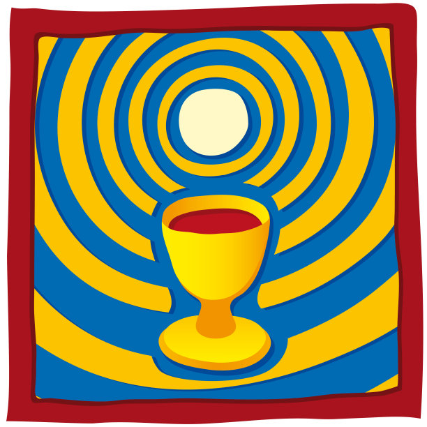 基督教的圣餐和圣杯，矢量图图片下载