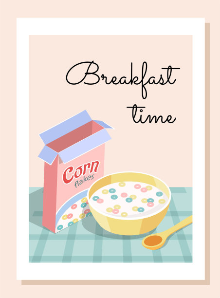 早餐麦片和牛奶图片下载