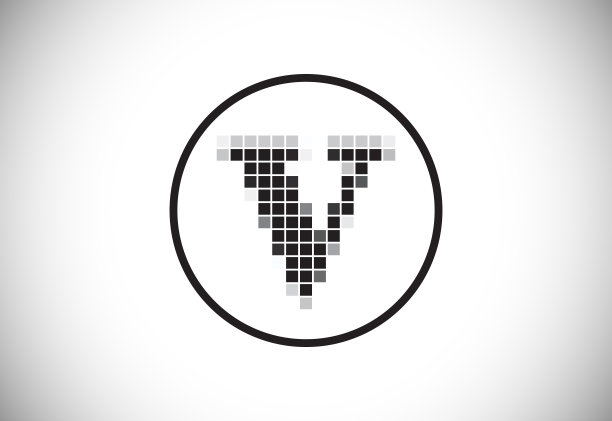 像素字母V字母标志设计图片下载