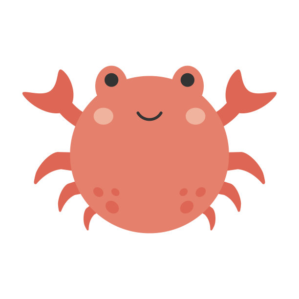 巨蟹座可爱的星座圆形矢量插图图片下载