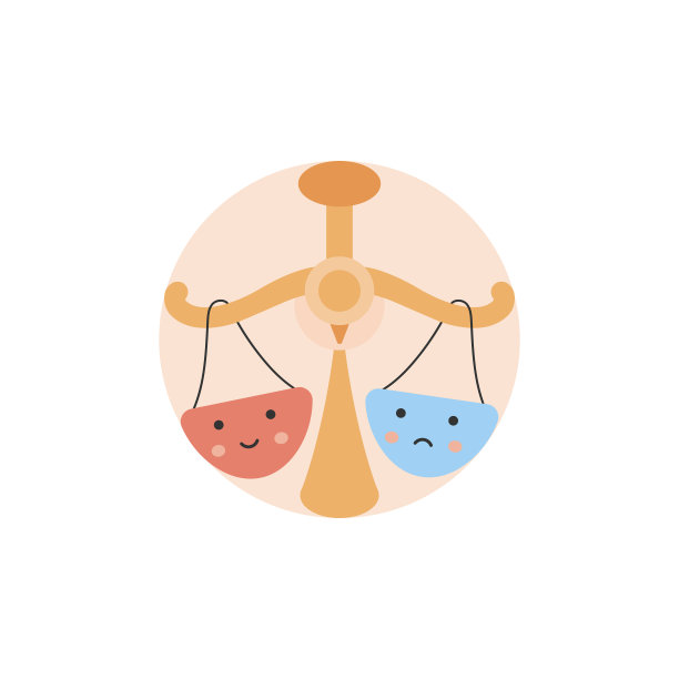 天秤座可爱的星座圆形矢量插图图片下载