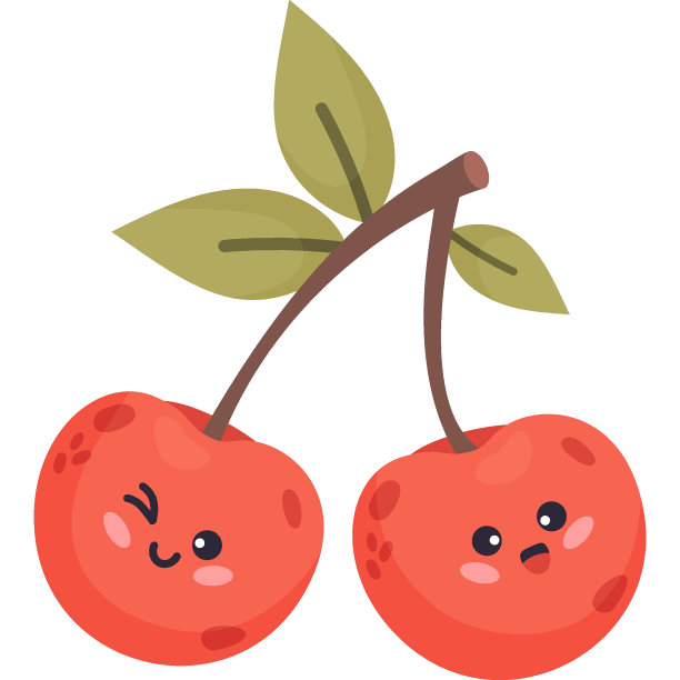 可爱的卡通樱桃情侣图片下载