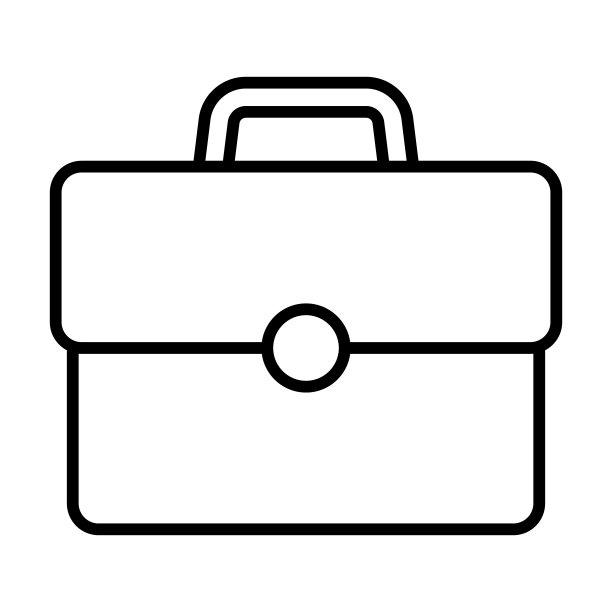 公文包图标，商务包线性图标图片下载