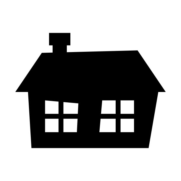 房子图标。黑色卡通剪影的房子。矢量插图隔离在白色背景上。图片下载