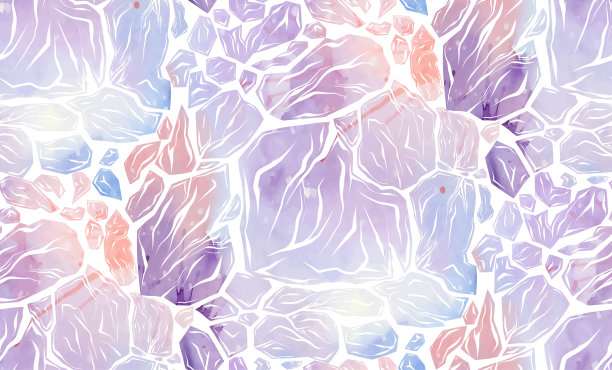 矢量水彩无缝模式与破碎的石头。地震和破坏。纹理与破碎的岩石，裂缝和油漆污渍图片下载