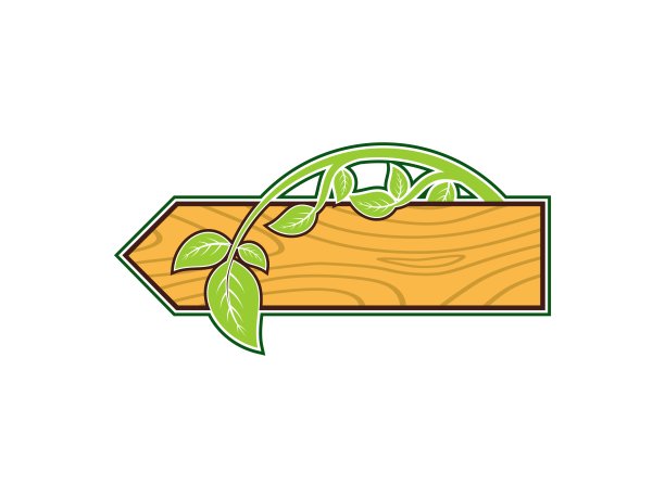 路标方向与植物图片下载